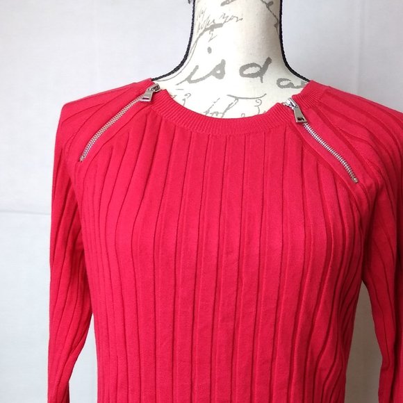 INC Women's Sweater With Zippers on the Collar - Picture 2 of 6